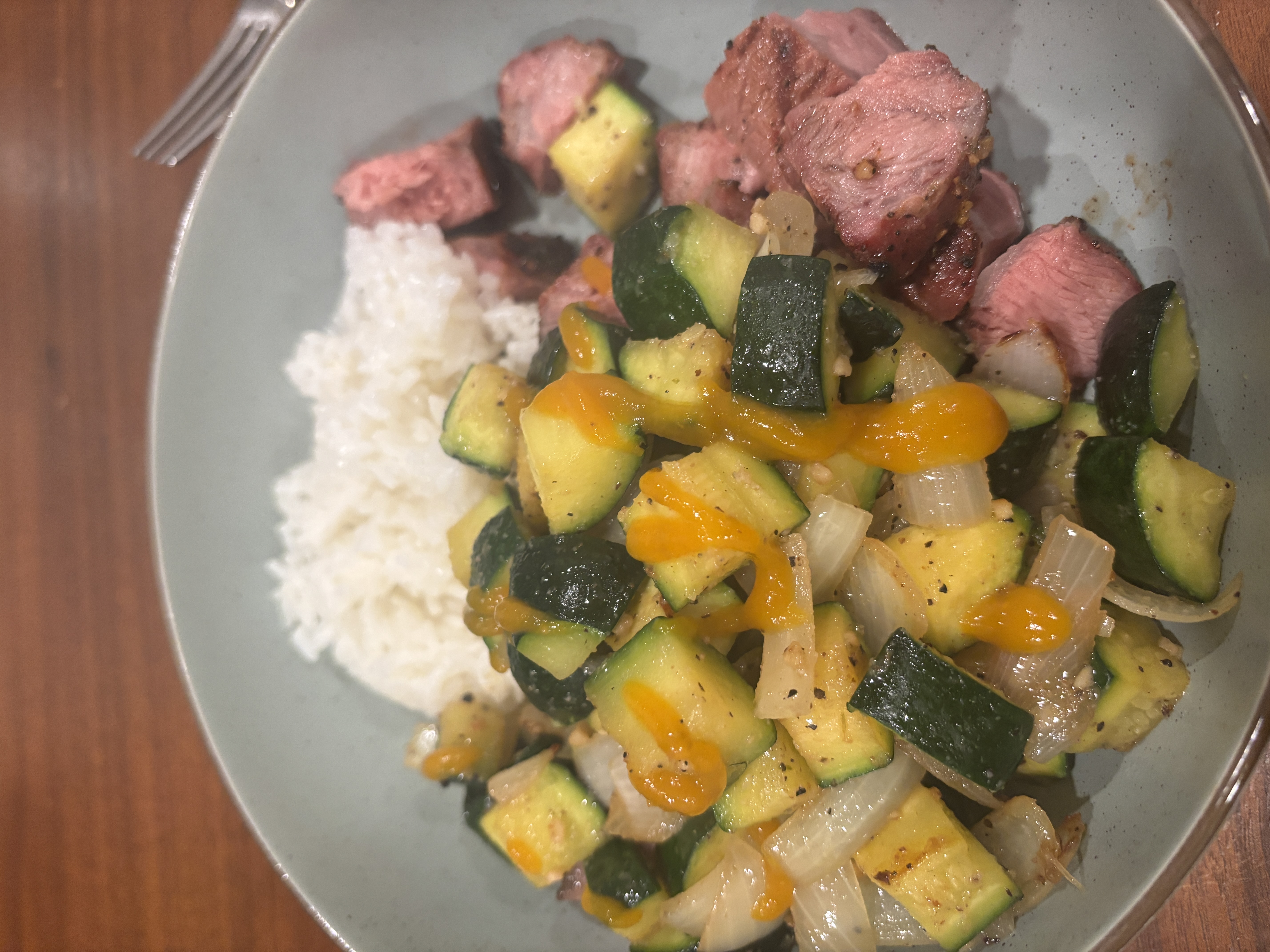 Steak and Zucchini Rice Bowl